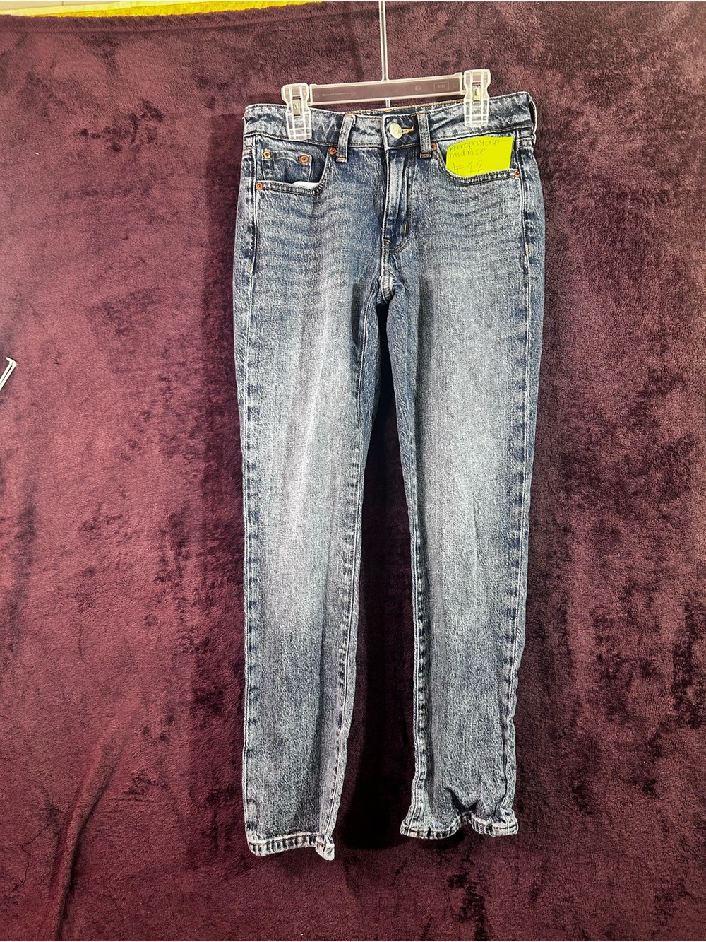 Aeropostale Women's Straight-Leg Jeans in Light Wash Blue